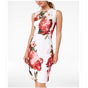 Calvin Klein Floral Print Sheath Dress